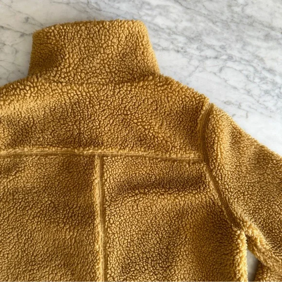 L.L. Bean Women's Bean's Sherpa Fleece Jacket XXS Reg Antique Gold - Picture 11 of 13